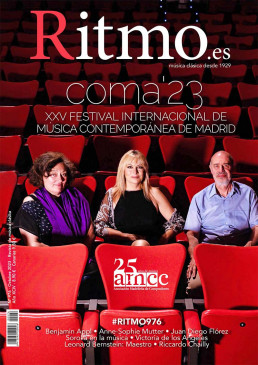 PORTADA DE LA REVISTA RITMO. 25 Aniversario de la Asociación Madrileña de Compositores y Compositoras (AMCC)